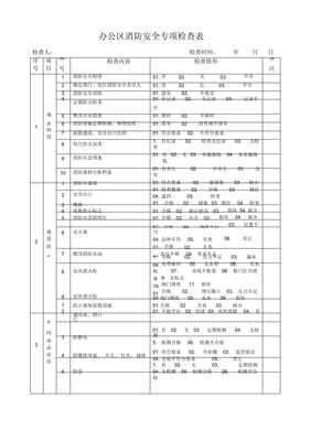 一般企業(yè)、辦公樓消防安全專項檢查表